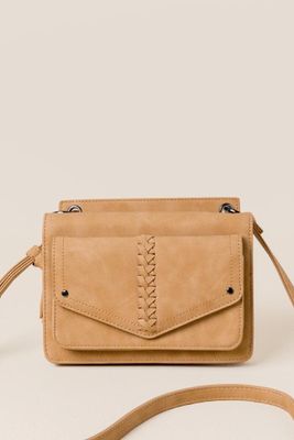 VR NYC, Bags, Vr Nyc Natural Straw Suede Crossbody Bag Purse