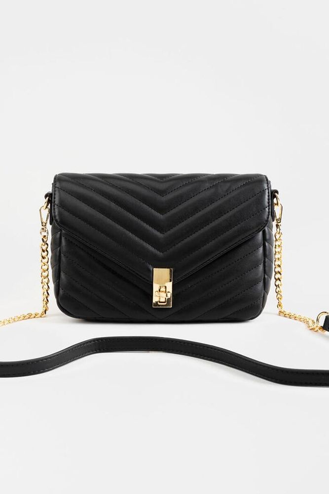 Turn-lock Quilted Chain Bag