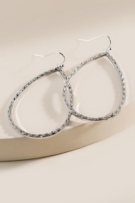 Chloe Open Teardrop Earrings in Silver