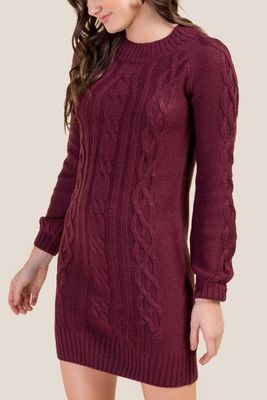 Josie Cable Knit Sweater Dress