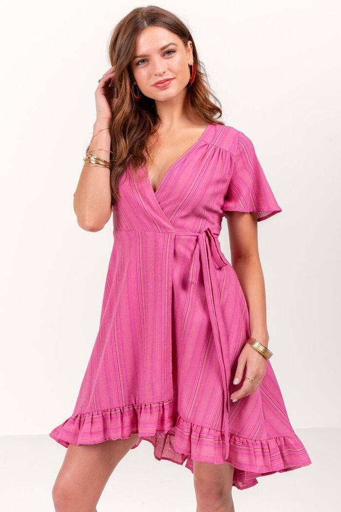 Raegan Stripe Wrap Dress