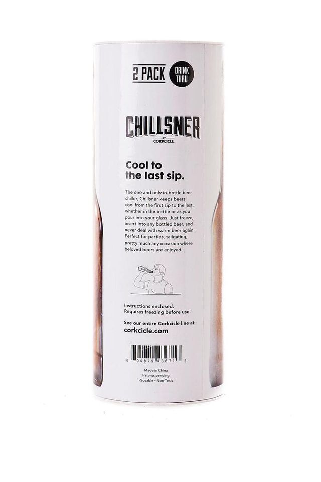 Chillsner by Corkcicle - 2 Pack - In-Bottle Beer Chiller - Keeps Beer Cool