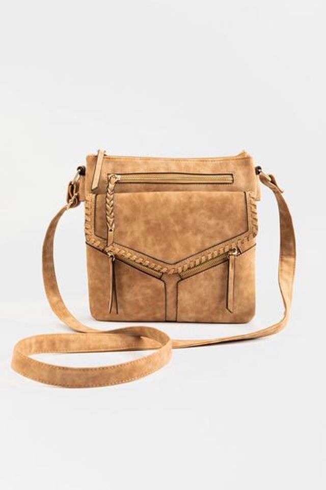 VR NYC, Bags, Vr Nyc Natural Straw Suede Crossbody Bag Purse