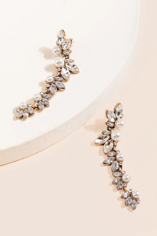 Diamond Linear Drop Earrings with Illusion Settings