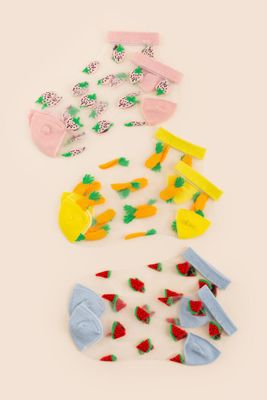 Yahara Sheer Fruit Print Sock Set