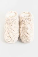 Christa Knitted Slipper Socks in Ivory