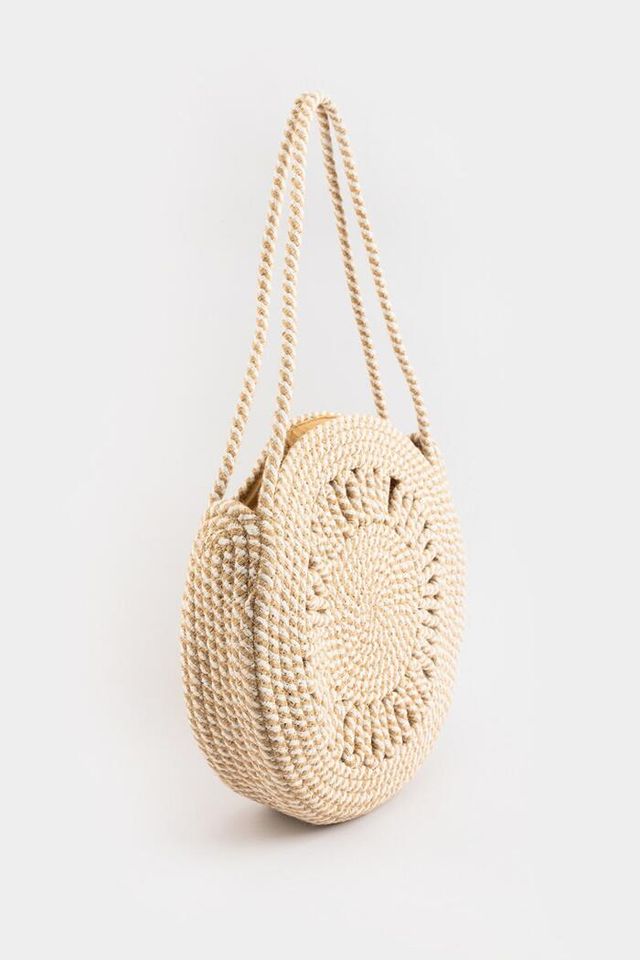 Francesca's Joanne Straw Round Tote