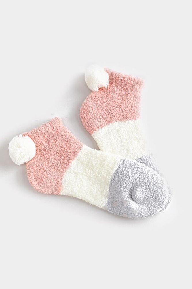 Mariah Color Block Fuzzy Socks