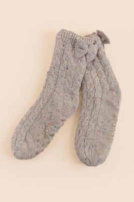 Sofia Knit Bow Slipper Socks
