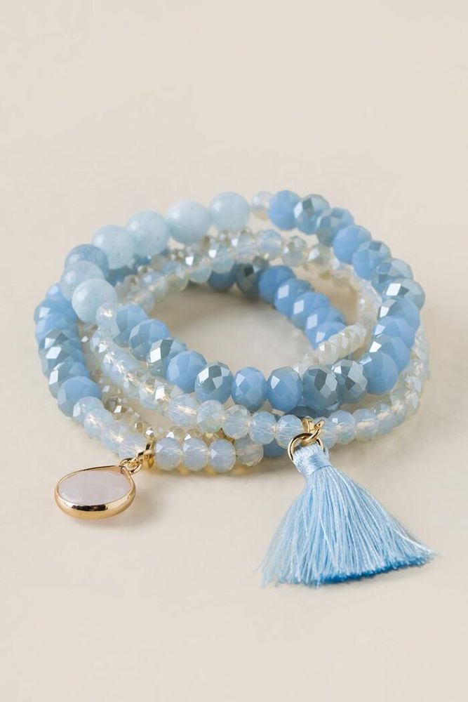 Turquoise Blue Beads Bracelet  Pretty Much Store