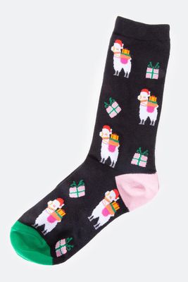 Christmas Llama Socks