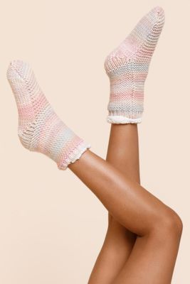 Pastel Rainbow Slipper Socks