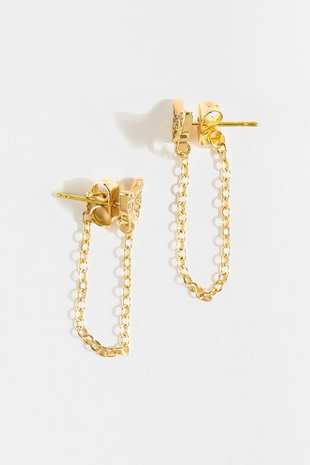 Francesca's Kamila Pavé Butterfly Chain Ear Jackets