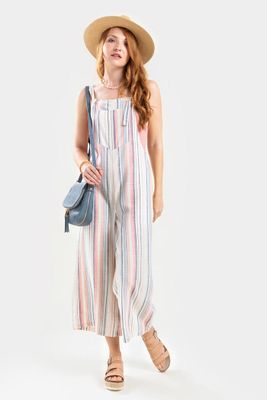 Chelly Striped Front Pocket Overalls