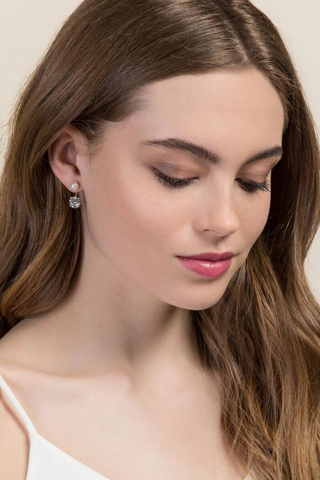 Francesca's Laura Pearl Cubic Zirconia Stud Earrings