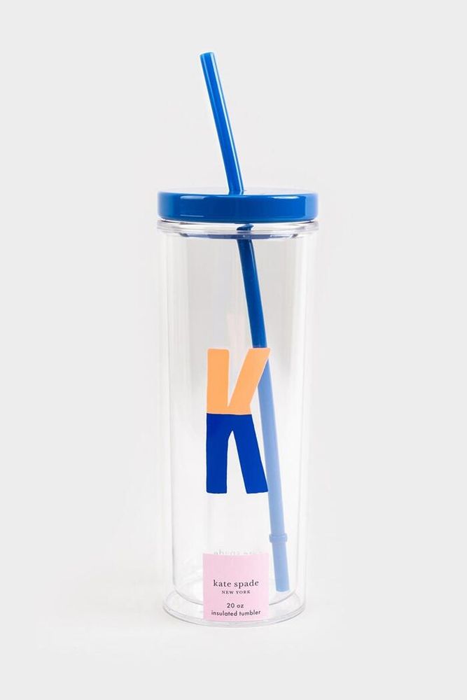 Bedazzled Initial Tumbler - A