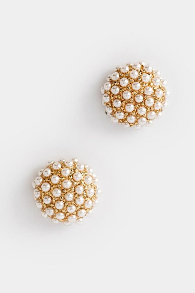 Classic Pearl Cluster 18k Gold Plated Stud Earrings – Ettika