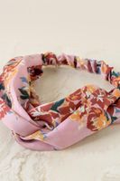 Zenia Floral Headwrap In Rose