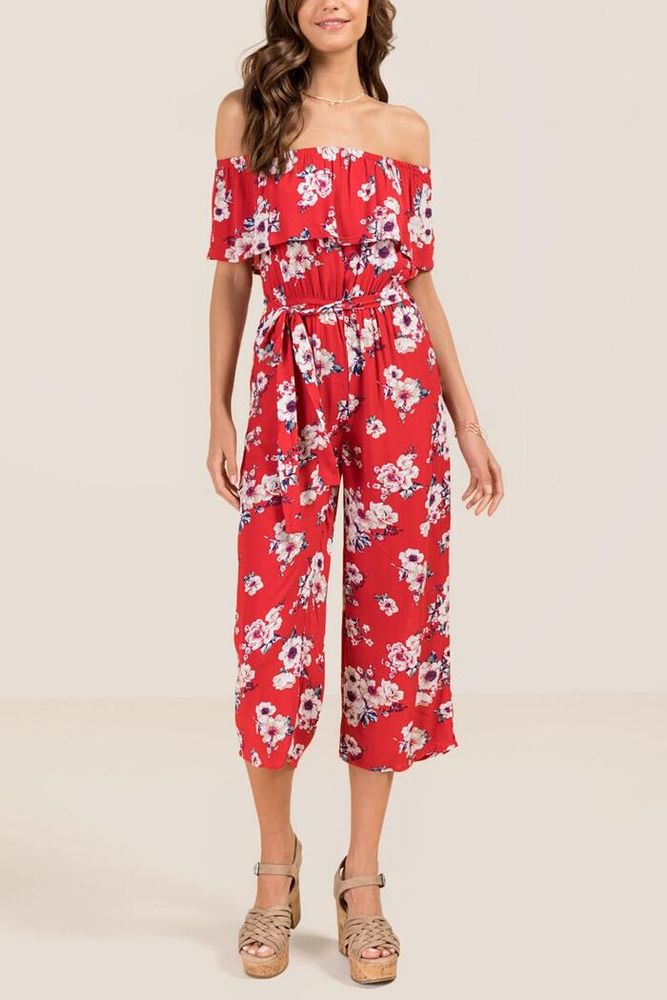 francesca's floral jumpsuit