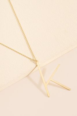 Francesca's Initial K Block Letter Necklace