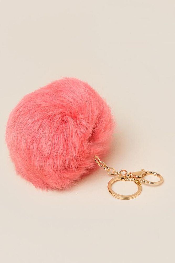 Mermaid Furry Pom-Pom Clip Pink