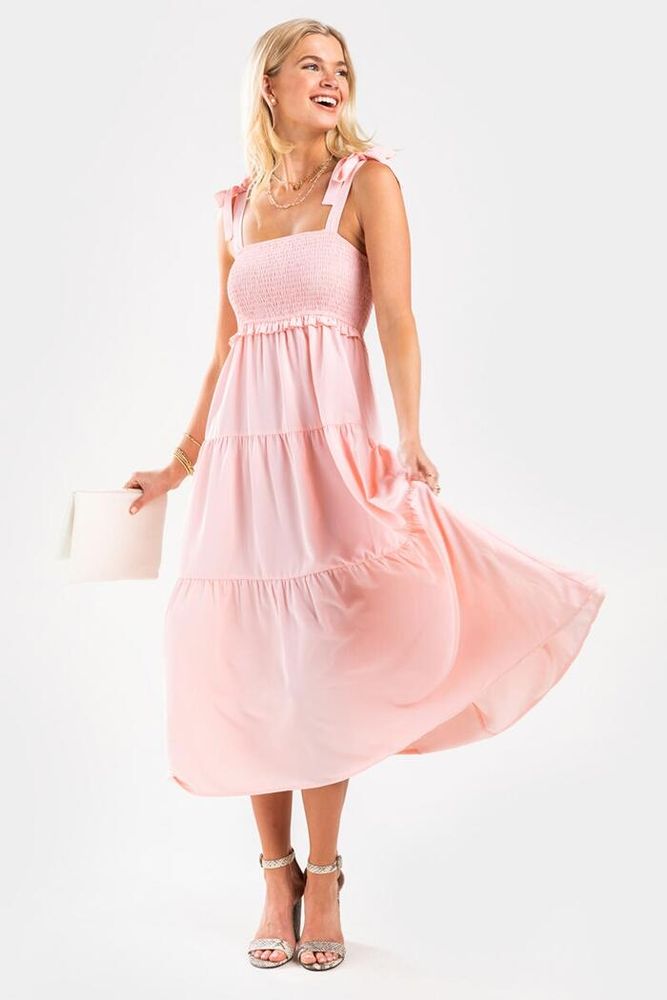 Francesca's Serena Smocked Tiered Maxi Dress | Pacific City