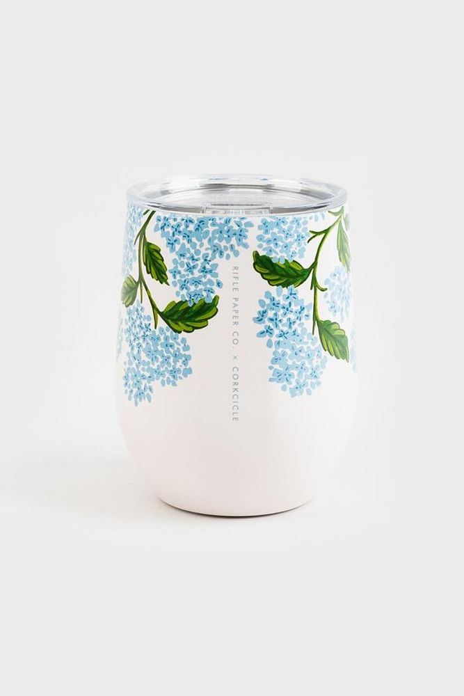 Corkcicle | Rifle Paper Co Stemless Flute | 7oz | Cream Lively Floral