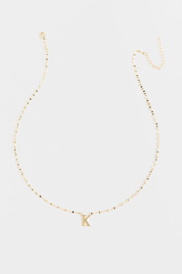 Francesca's Initial K Block Letter Necklace