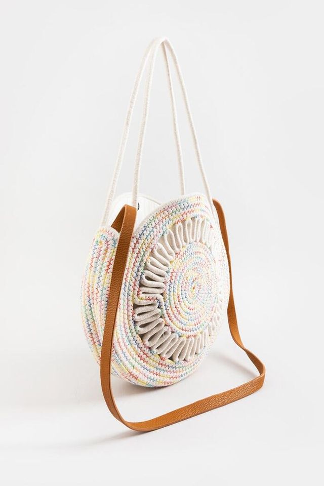 Francesca's Joanne Straw Round Tote