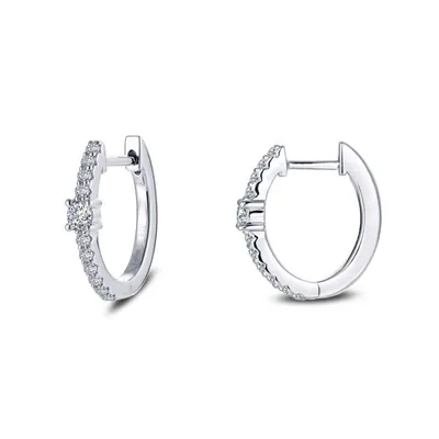 mm x mm Oval Huggie Hoop Earrings