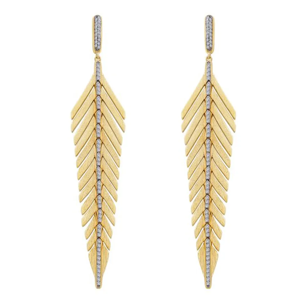 Elegant Feather Drop Earrings