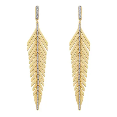 Elegant Feather Drop Earrings