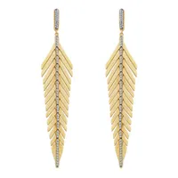 Elegant Feather Drop Earrings