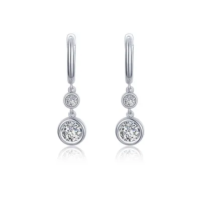 Bezel-Set Drop Earrings