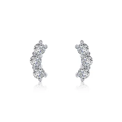 3-Stone Stud Earrings