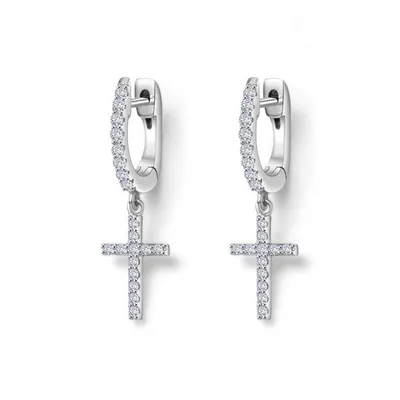 Mini Dangling Cross Earrings