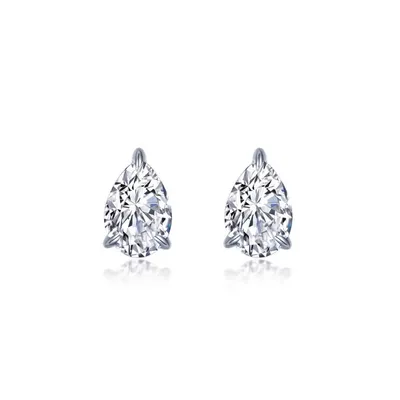 Pear-Shaped Solitaire Stud Earrings