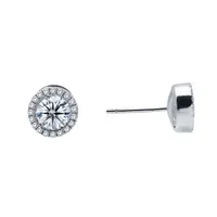 CTW Halo Stud Earrings