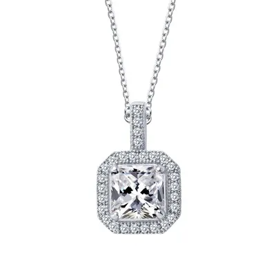 1.52 CTW Halo Pendant Necklace