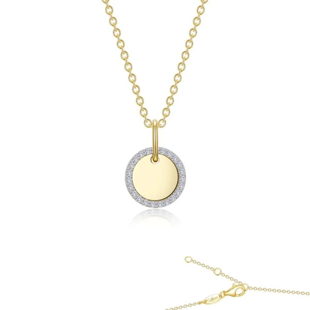 Round Disc Pendant Necklace