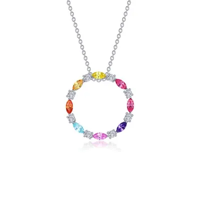 Fancy Lab-Grown Sapphire Open Circle Necklace