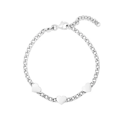 Silver Heart Chain Bracelet