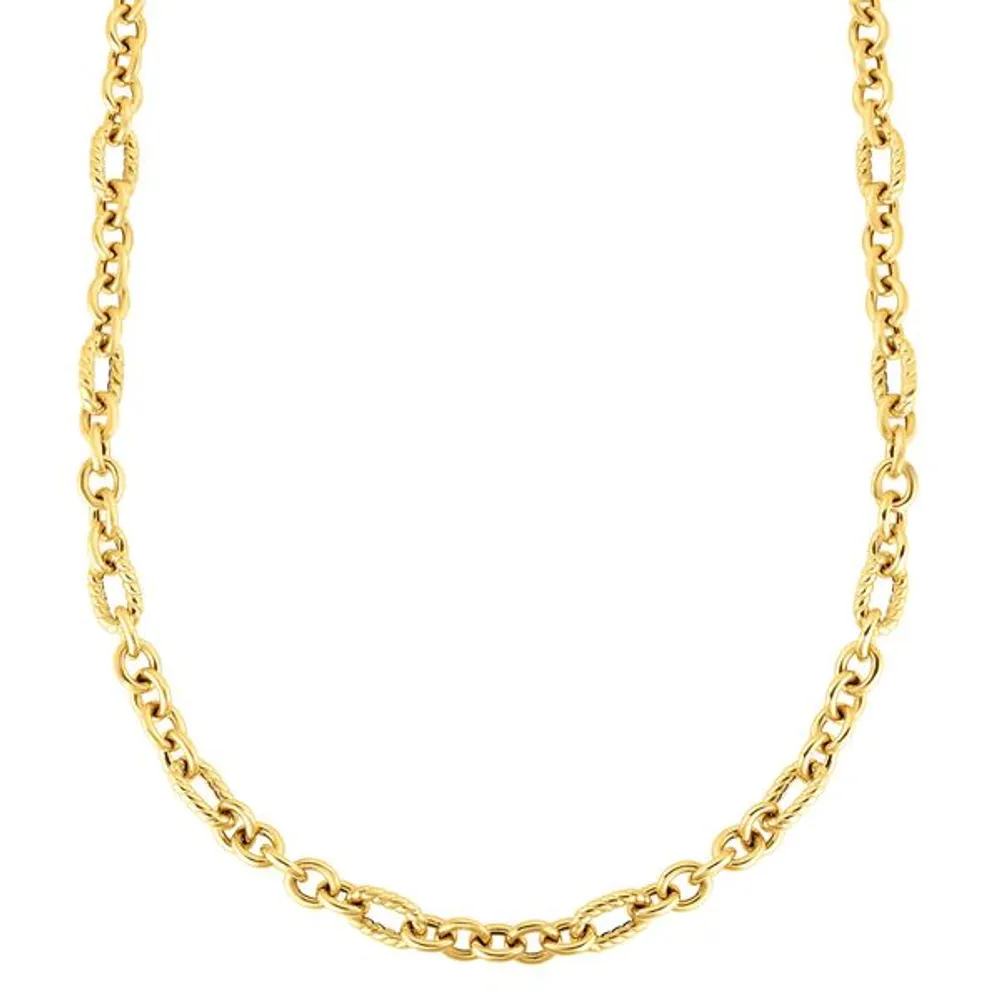 14K Gold Italian Cable Oval Link Necklace