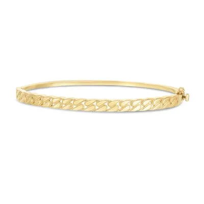 14K Cuban Chain Bangle