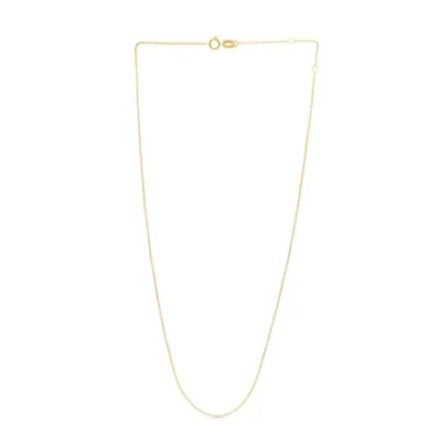 14K Gold 0.97mm Double Extendable Cable Chain