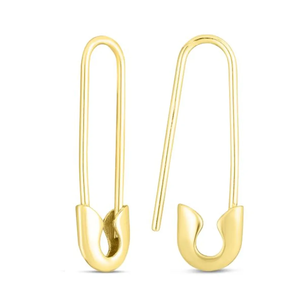 14K Safety Pin Earring