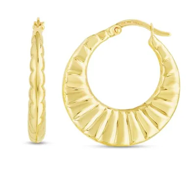 14K Twist Hoops