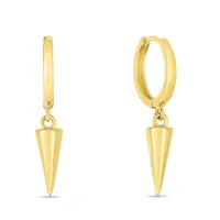 14K Gold Spike Drop Earrings