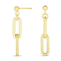 14K Gold Oval Link Drop Earring