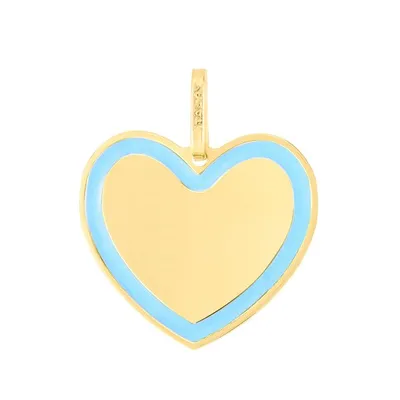 14K Enamel Heart Charm